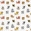 Dogs Pattern Seamless Background, The little puppy Royalty Free Stock Photo