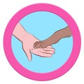 Dogs Paw Human Hand Give Paws Logo Round Symbol