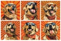 Dogs Rocking Sunglasses and Bandanas in Group Pose