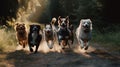 Dogs Running Royalty Free Stock Photo