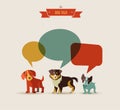 Dogs speaking - icons and illustrations Royalty Free Stock Photo