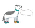 Dogs with speech bubbles - vector illustration standing Royalty Free Stock Photo