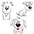 1197 dogs, stylized dog image, a black and white pattern, a set of dogs, vector illustration Royalty Free Stock Photo