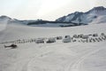 Dogsled camp at the top of the Denver glacier
