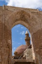 Dogubayazit, Turkey, Middle East, Ishak Pasha Palace, courtyard, gate, mosque, minaret, decorations, architecture, ancient