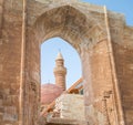 Details of ancient Ottoman Sultan Palace Ishak Pasha in Turkey on slopes of mount Ararat