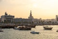 Doha city and dhow boat in Qatar Royalty Free Stock Photo