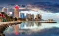 Doha city skyline city center at night, Qatar Royalty Free Stock Photo