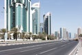 Doha Corniche road and towers