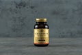 A bottle of Solgar Cod Liver Oil, 250 Softgels. Supports Healthy Immune System, Healthy Eyes Vision Royalty Free Stock Photo