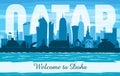 Doha Qatar city skyline vector silhouette