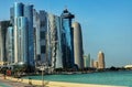 Doha qatar corniche city town Beach Royalty Free Stock Photo