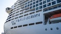 Doha,Qatar- December 12, 2022: MSC world europa cruise ship in Qatar for the footbaACll tournamant Royalty Free Stock Photo