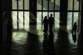 Silhouettes at Museum of Islamic Arts MIA In Doha, the capi