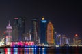 Doha, Qatar - December 2, 2022: Skyline of West Bay and Doha City Center, Qatar at night. Royalty Free Stock Photo