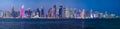 The West Bay City skyline Doha Qatar, Doha Qatar City Night View Royalty Free Stock Photo