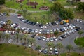 Aerial view of Doha Corniche car parking Royalty Free Stock Photo