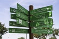 Doha, Qatar - February 09: Al Bidda Park, directional road signs