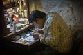 Indian expatriate repairing watches in Souq Wakif, Doha Royalty Free Stock Photo