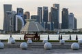 New Doha skyline at sunset sunrise Royalty Free Stock Photo