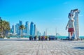 Asian Games mascot monument in Doha, Qatar Royalty Free Stock Photo