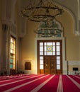 Sun light coming through the colorful stained glass window of a mosque Royalty Free Stock Photo