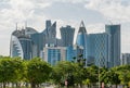Doha, Qatar - February 4, 2023: View of city Doha, capital of Qatar. modern city, Middle East. West Bay Business quarter