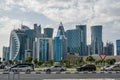 Doha, Qatar - February 4, 2023: View of city Doha, capital of Qatar. modern city, Middle East. West Bay Business quarter