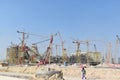 Doha, Qatar, future stadium under construction for Qatar 2022 Football World Cup. Royalty Free Stock Photo