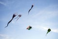 Spectators enjoy the large kites flying at Mina district in Qatar as part of Kite Festival 2024 Royalty Free Stock Photo