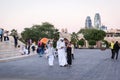 Doha, Qatar - Jan 9th 2018 - Locals and residents enjoying a open area in a late afternoon in Doha, Catar