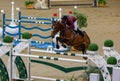 Doha, Qatar- 11 January 2020: background image with Horse jump in Doha,Qatar