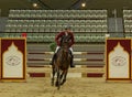 Doha, Qatar- 11 January 2020: background image with Horse jump in Doha,Qatar