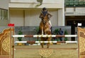 Doha, Qatar- 11 January 2020: background image with Horse jump in Doha,Qatar