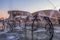 Qatar National Museum during sunset Royalty Free Stock Photo