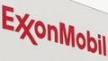 Doha, Qatar - January 9, 2020: Sign of the Exxon Mobile petrochemical company Royalty Free Stock Photo