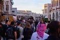 Doha, Qatar- 01 January 2020- Tourists, expats and the qataris in souq waqif.one of the tourist destination in Qatar Royalty Free Stock Photo