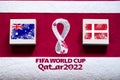 DOHA, QATAR, 3. JULY: Group D: Australia vs Denmark, Al Janoub Stadium, Al Wakrah, FIFA World Cup in Qatar 2022, Football match