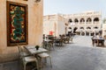 Doha, Qatar - March 2, 2020: View on cafe at traditional arabian market Souq Waqif