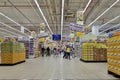 Doha, Qatar - Nov 21. 2019. Interior of French international hypermarket chain Carrefour store in Doha City Center Royalty Free Stock Photo