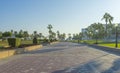 Cornish Walk Way Park with blue sky in Doha, Qatar Royalty Free Stock Photo