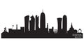 Doha Qatar city skyline vector silhouette