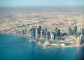 DOHA, QUATAR - DECEMBER 12, 2016: City aerial skyline from the a