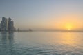 Doha`s West Bay at dawn, Qatar Royalty Free Stock Photo