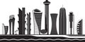 Doha skyline by day - vector illustration