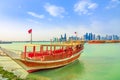 Doha skyline with dhow