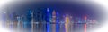 Doha skyline with many towers during the night Royalty Free Stock Photo