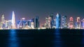 Doha Skyline at night. Qatar. Doha Cityscape Royalty Free Stock Photo