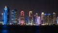 Doha Skyline at night. Qatar. Doha Cityscape Royalty Free Stock Photo