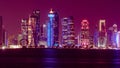 Doha Skyline at night. Qatar. Doha Cityscape Royalty Free Stock Photo